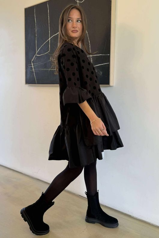 Oscar Rue Dress Polka Dot Black